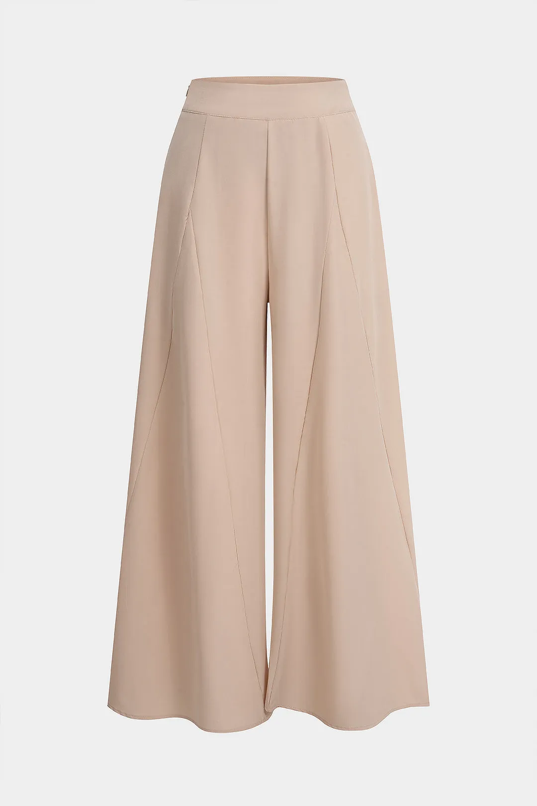 Solid High Waist Zipper Wide Leg Pants sold by Micas