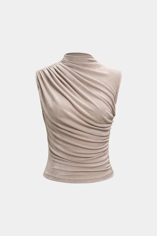 Mock Neck Ruched Tank Top sold by Micas