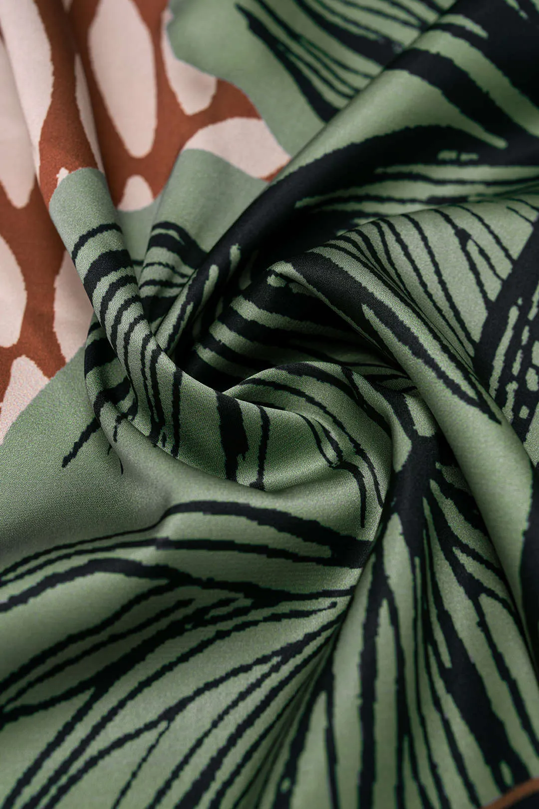 Leaves Print Satin Halter Neck Tie Back Backless Sleeveless Mini Dress sold by Micas product image thumbnail 5