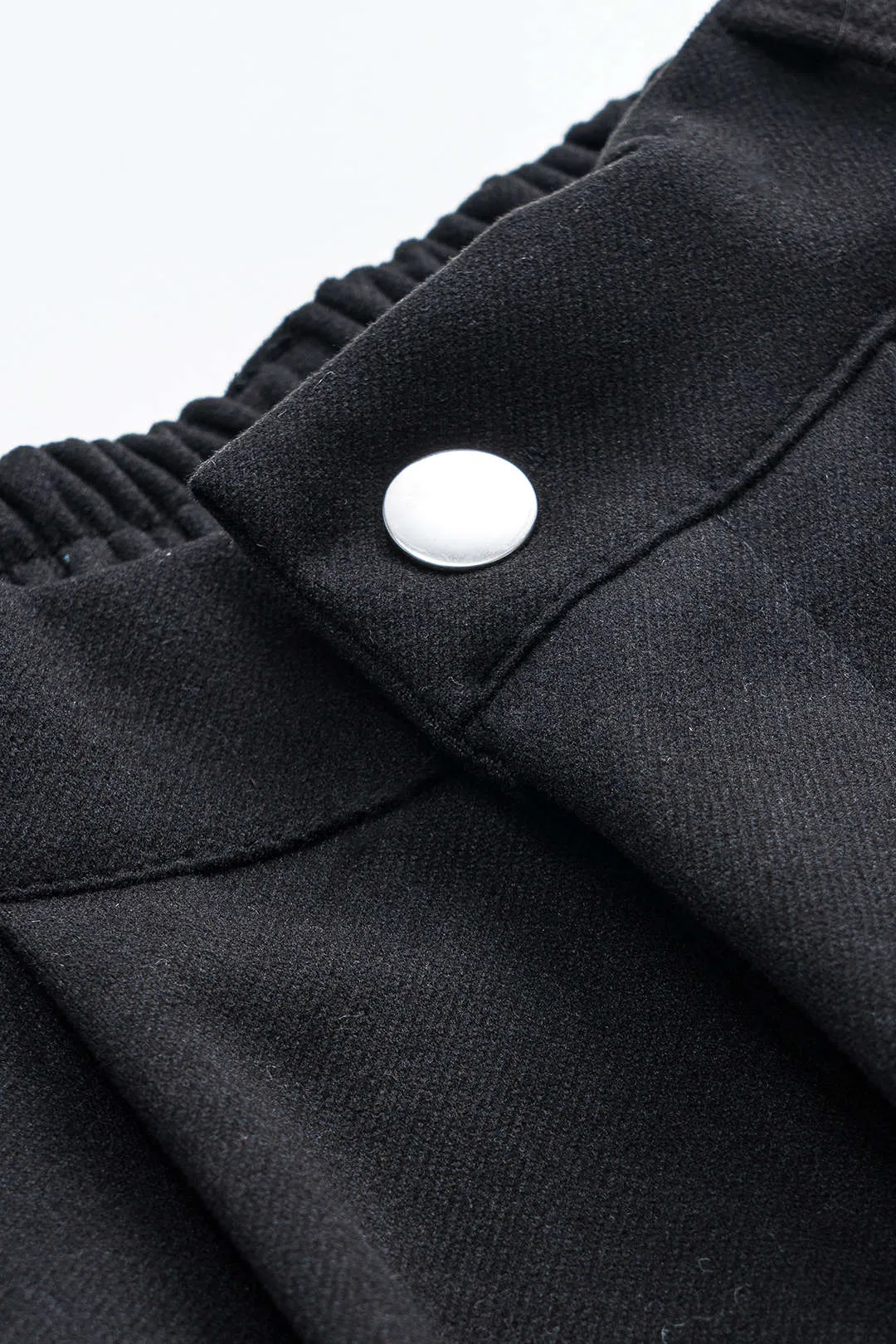 Woolen Pleated High Waist Wide Leg Shorts sold by Micas product image thumbnail 3