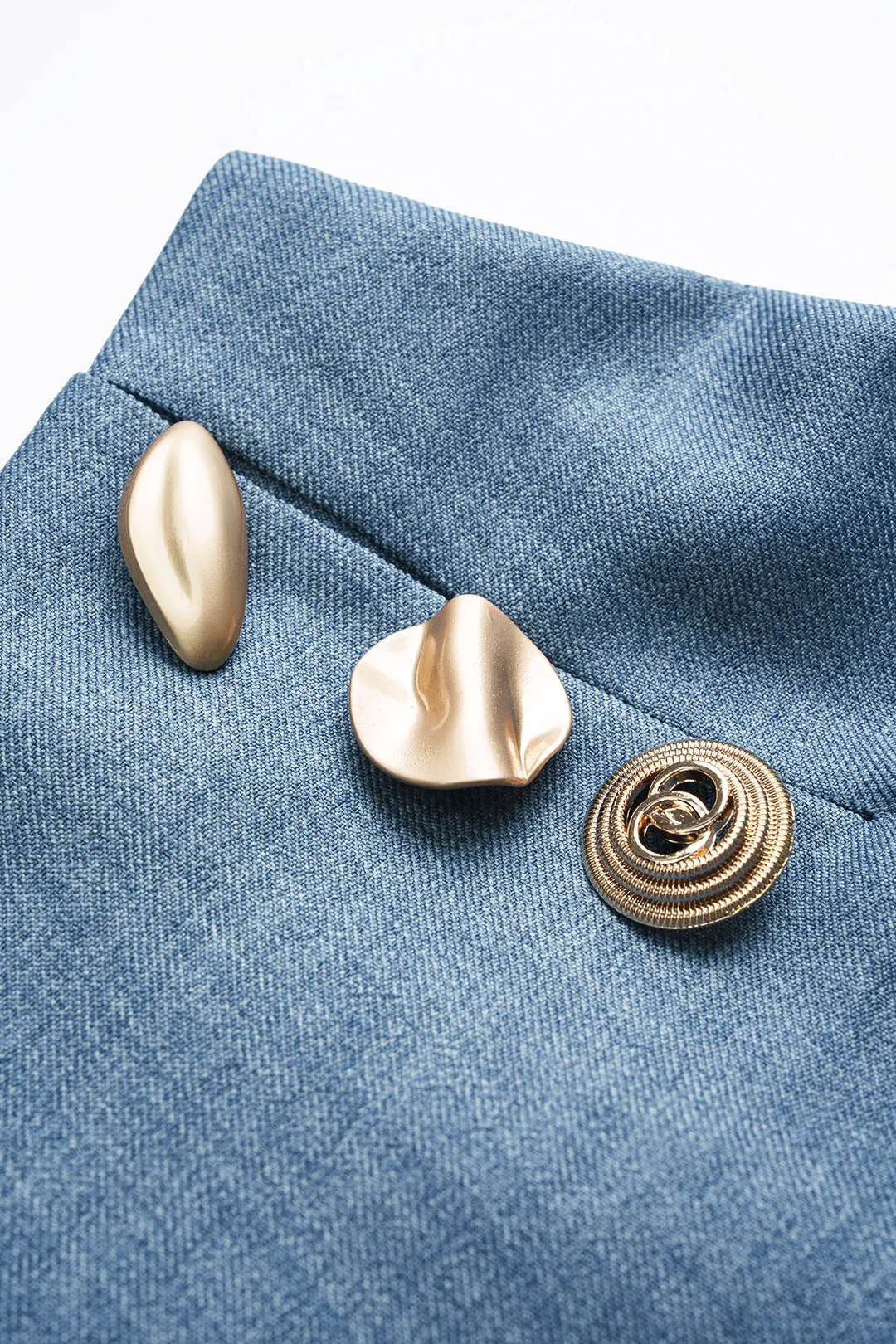 Metallic Button High Waist Wide Leg Shorts sold by Micas product image thumbnail 3