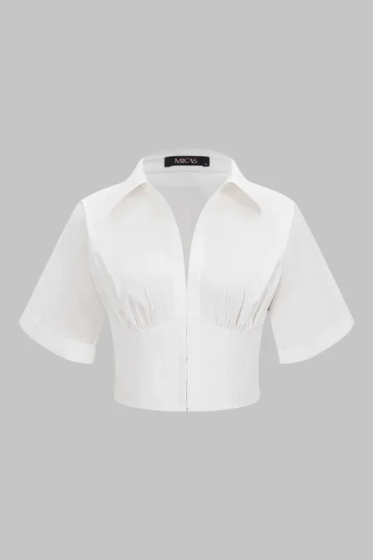 V-Neck Short-Sleeve Shirt sold by Micas