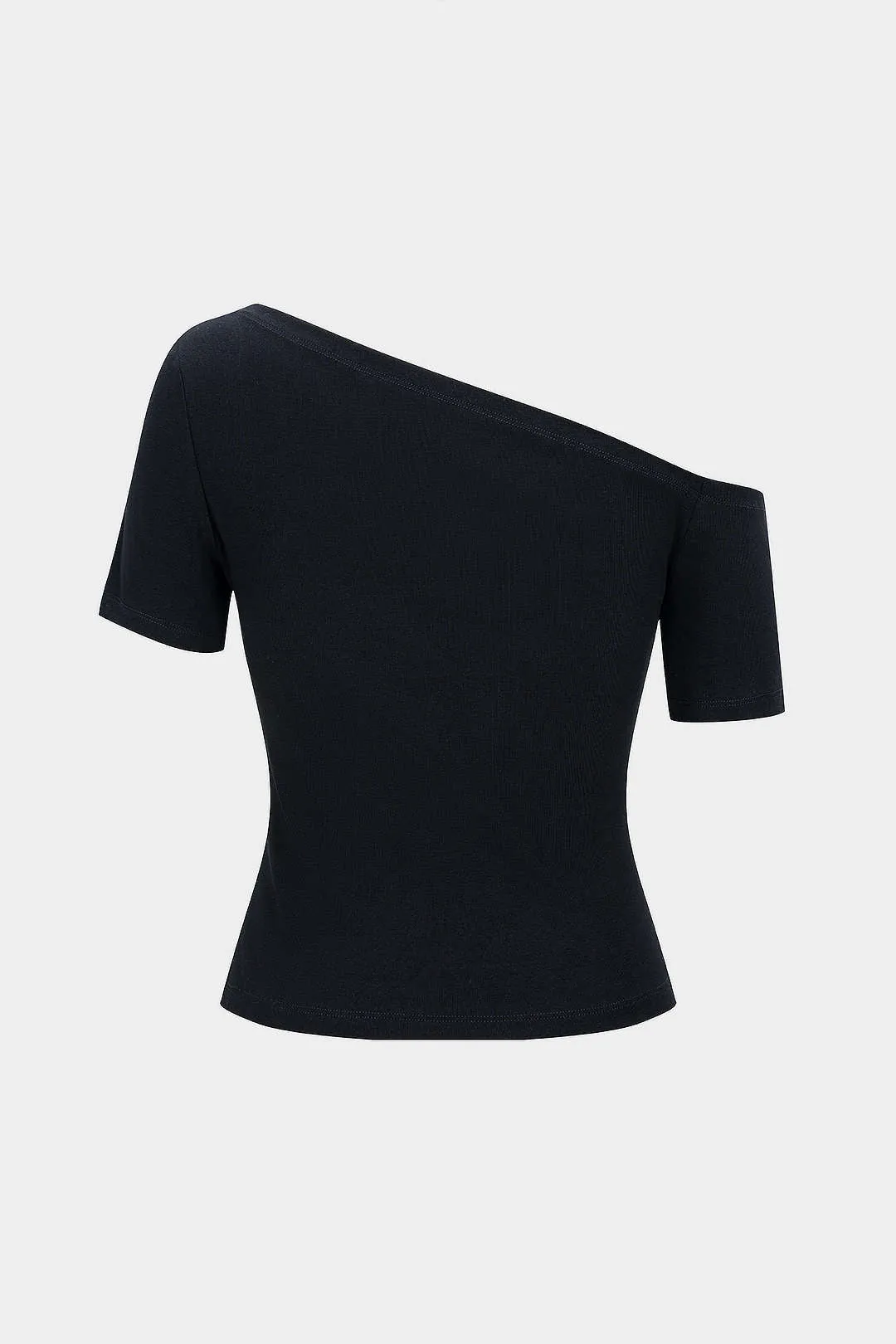 Letter Print One Shoulder Short Sleeve T-Shirt sold by Micas product image thumbnail 4