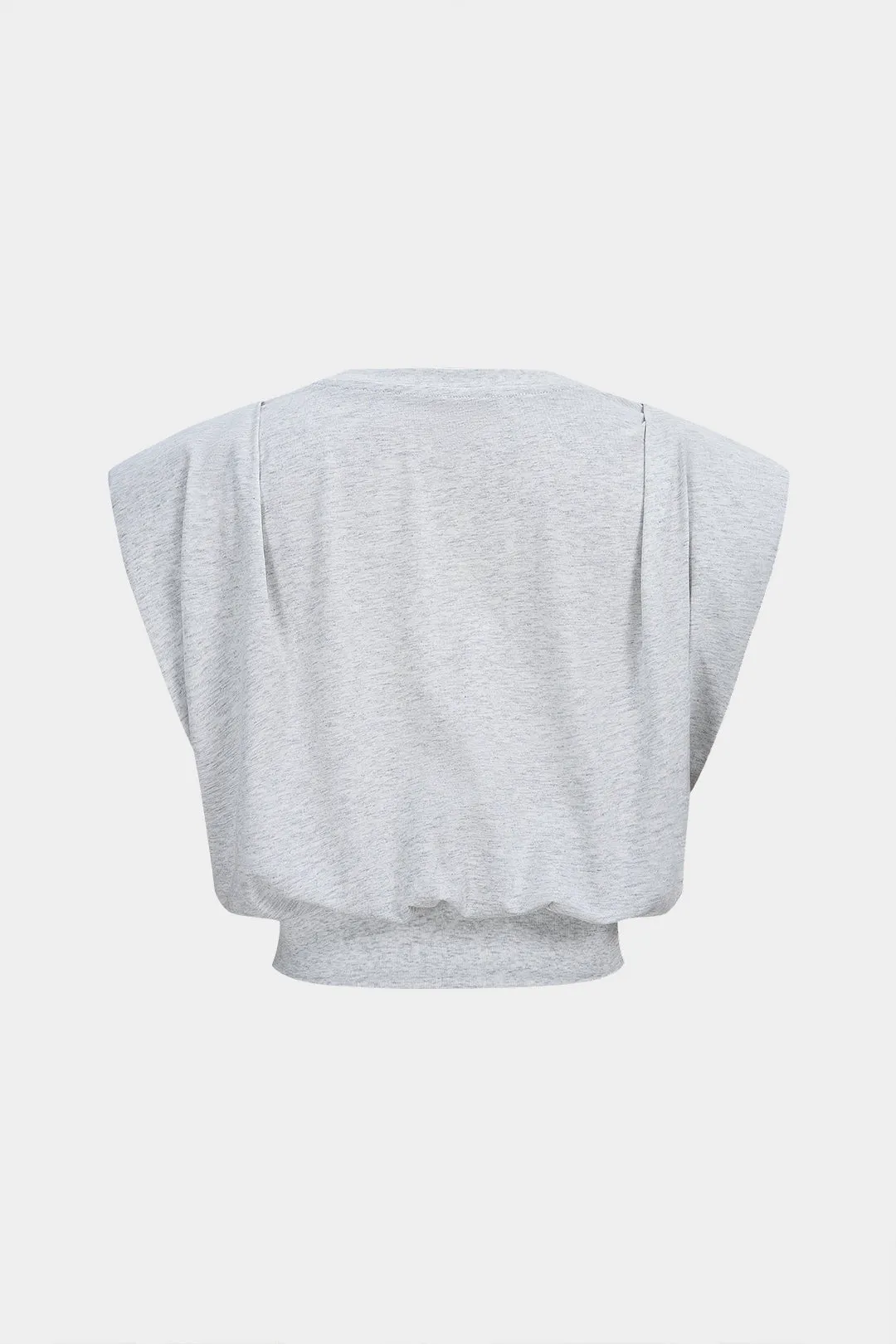 Letter Print Ruched Sleeveless T-Shirt sold by Micas product image thumbnail 2