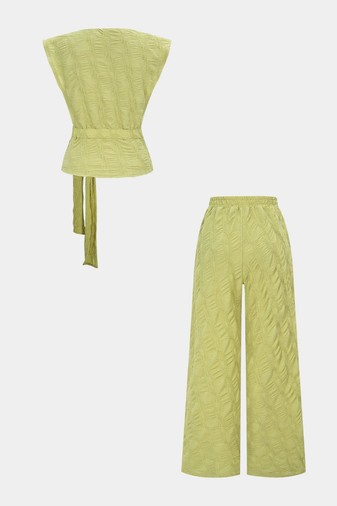 V-Neck Tie Up Tank Top And Wide-Leg Pants Set sold by Micas product image thumbnail 2