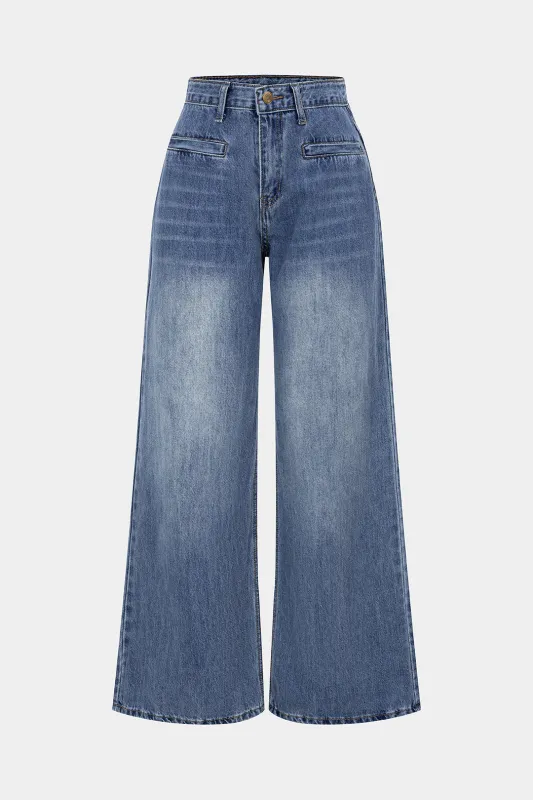 Denim Wide Leg Jeans sold by Micas