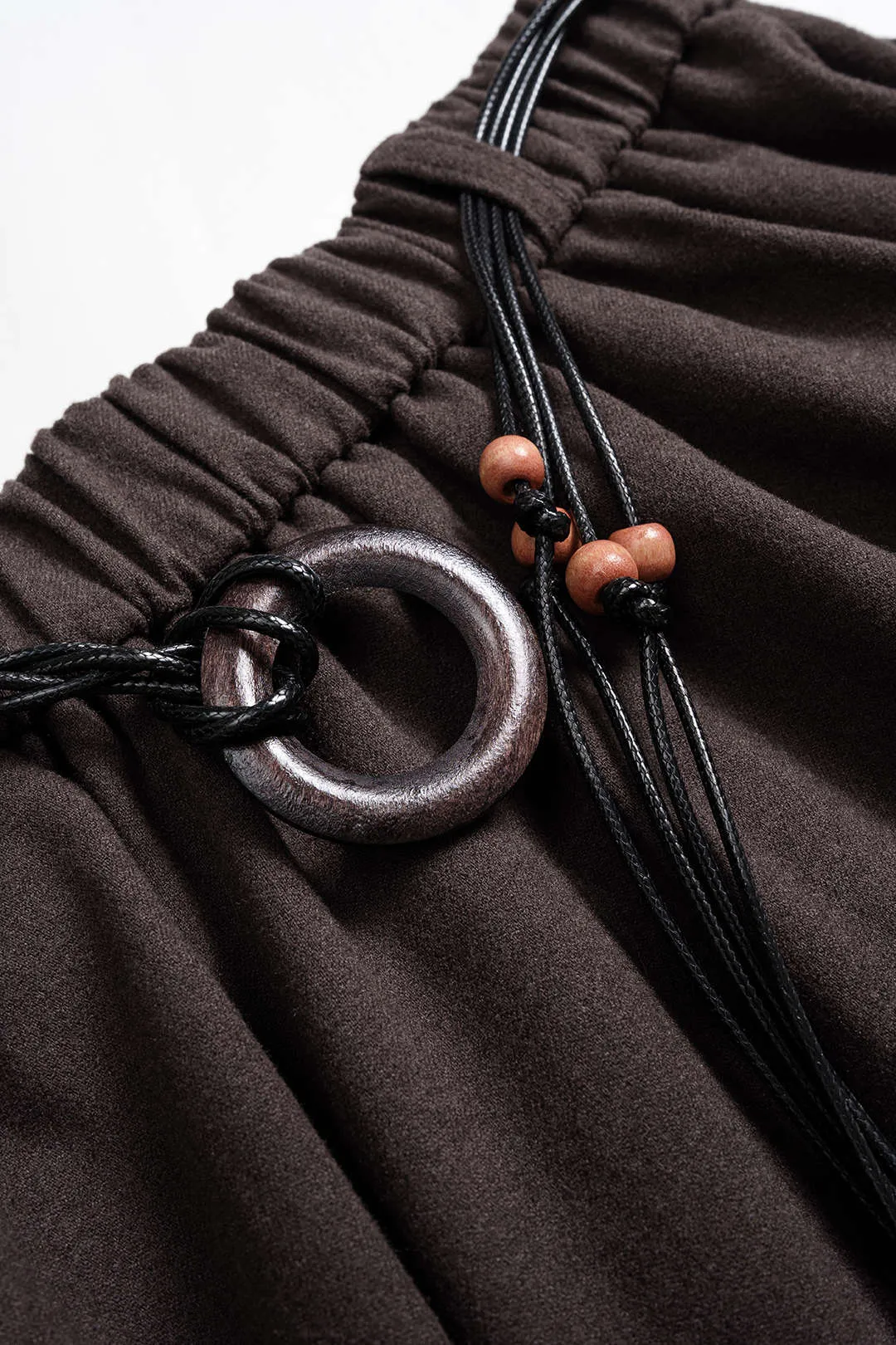 Suede Belted Shirred Waistband Irregular Hem Skirt sold by Micas product image thumbnail 3