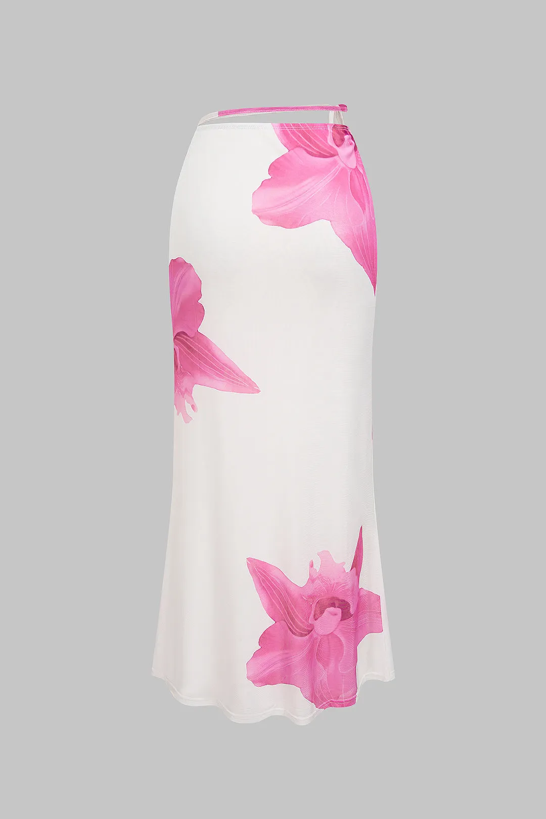 Floral Print Mesh Tie-Up Skirt sold by Micas product image thumbnail 2