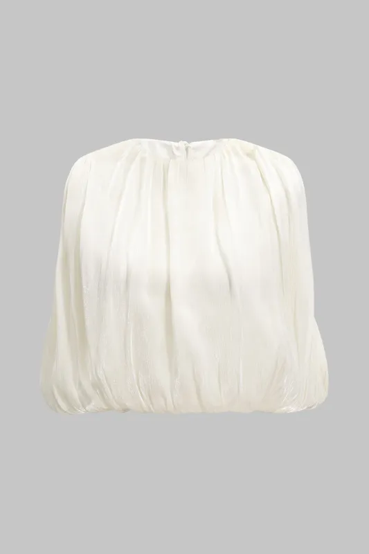 Solid Ruched Button Sleeveless Tank Top sold by Micas