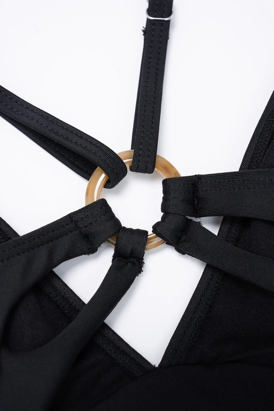 V-Neck Backless Tie-Up Ruched Swimsuit sold by Micas product image thumbnail 3