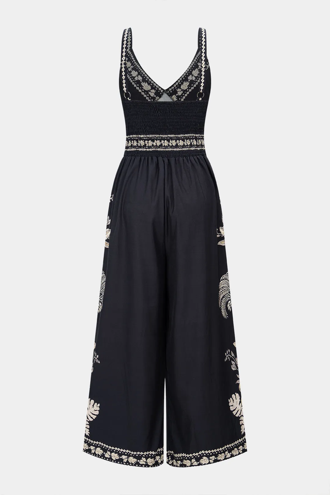 Floral Print V-Neck Sleeveless Wide Leg Jumpsuit sold by Micas product image thumbnail 2