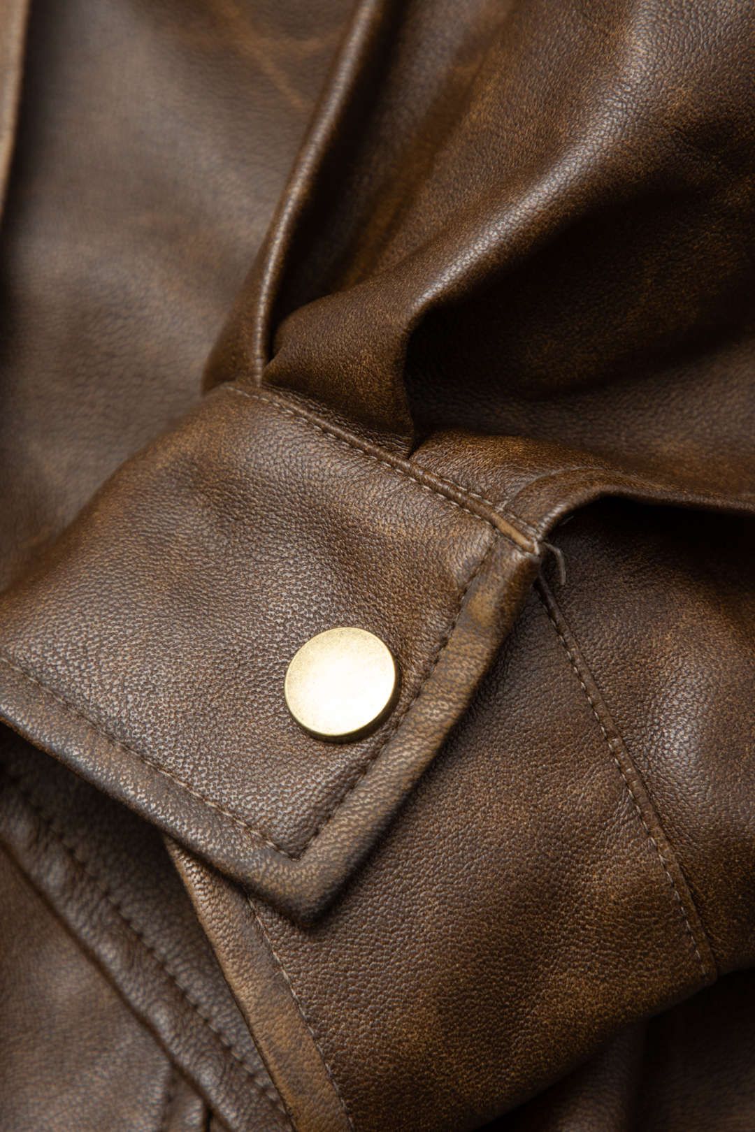 Retro Faux Leather Bomber Jacket sold by Micas product image thumbnail 3