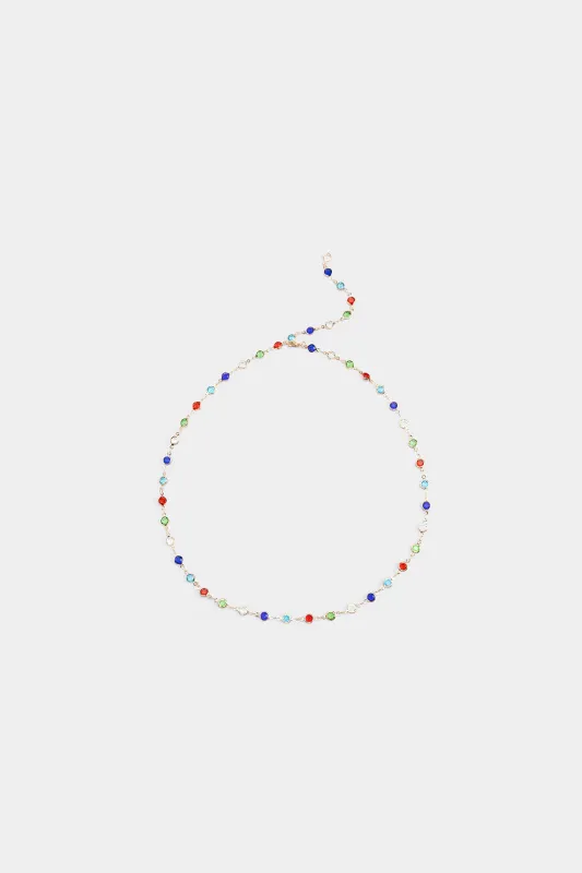 Alloy Multicolor Crystal Necklace sold by Micas
