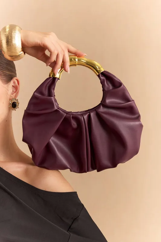 Faux Leather Ruched Clutch Bag sold by Micas