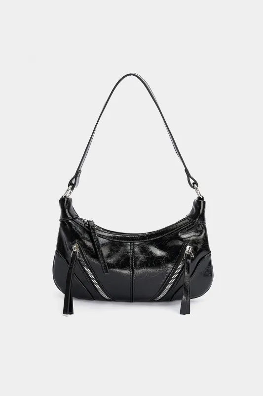 Leather Zipper Underarm Shoulder Bag sold by Micas
