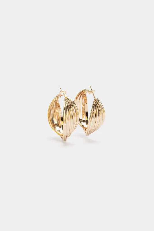 Metal Round Shape Twisted Earrings sold by Micas