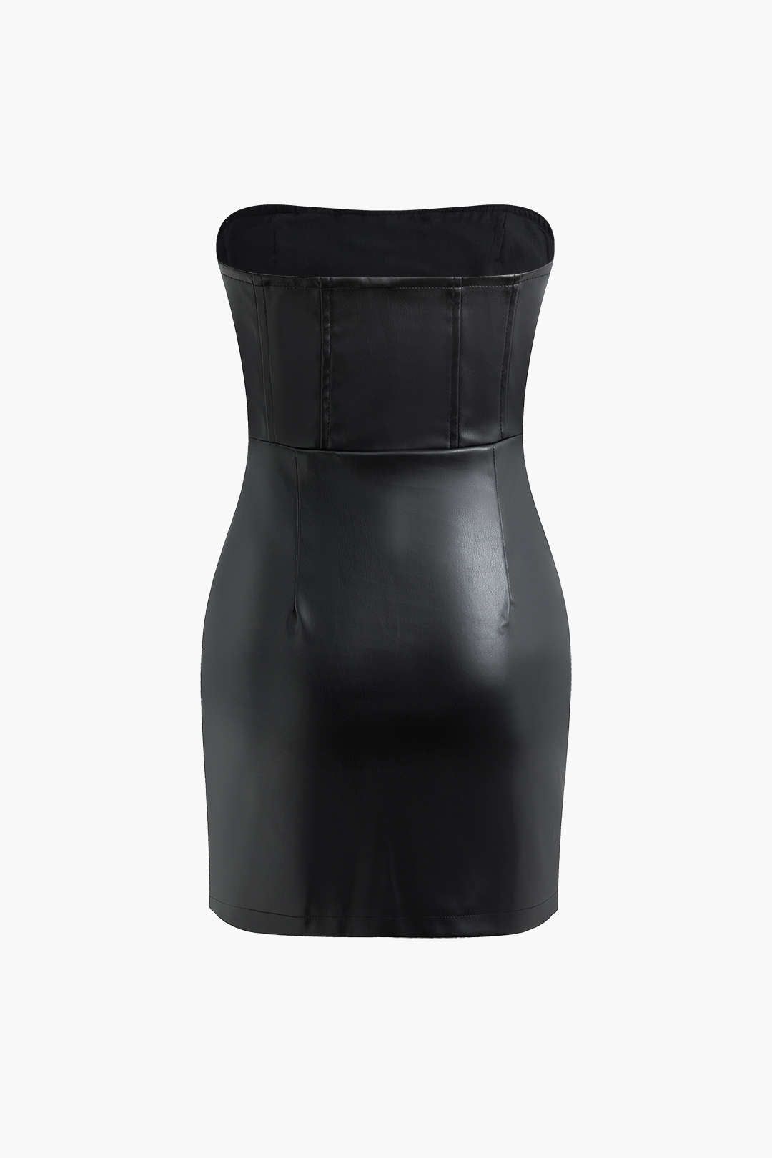 Faux Leather Strapless Ruched Mini Dress sold by Micas product image thumbnail 2