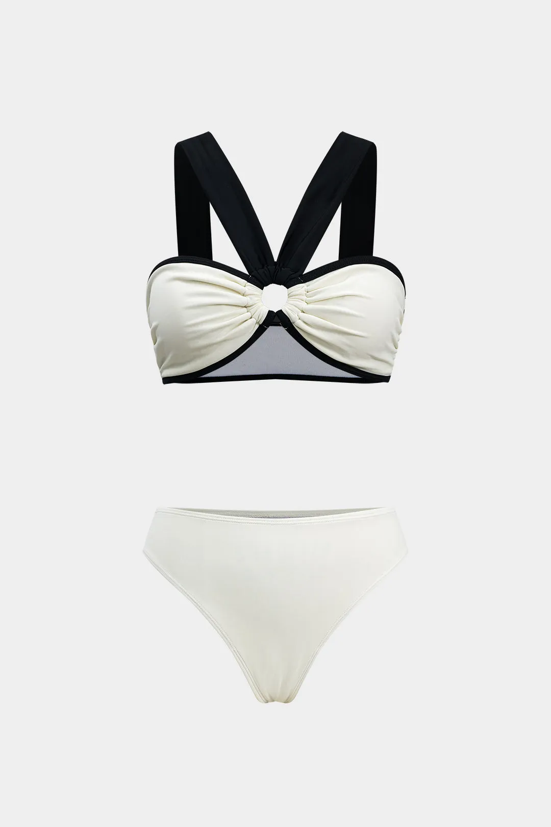 Contrast Ruched Cut Out Bikini Set sold by Micas