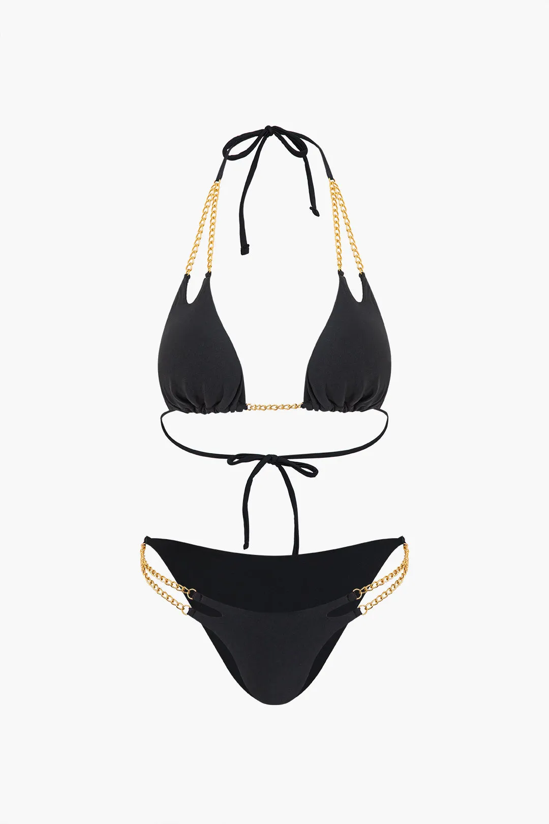 Chain Halter Neck Tie Up Bikini Set sold by Micas