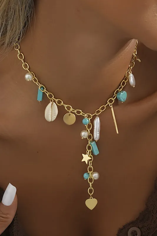 Shell Pearl Heart Pendant Necklace sold by Micas