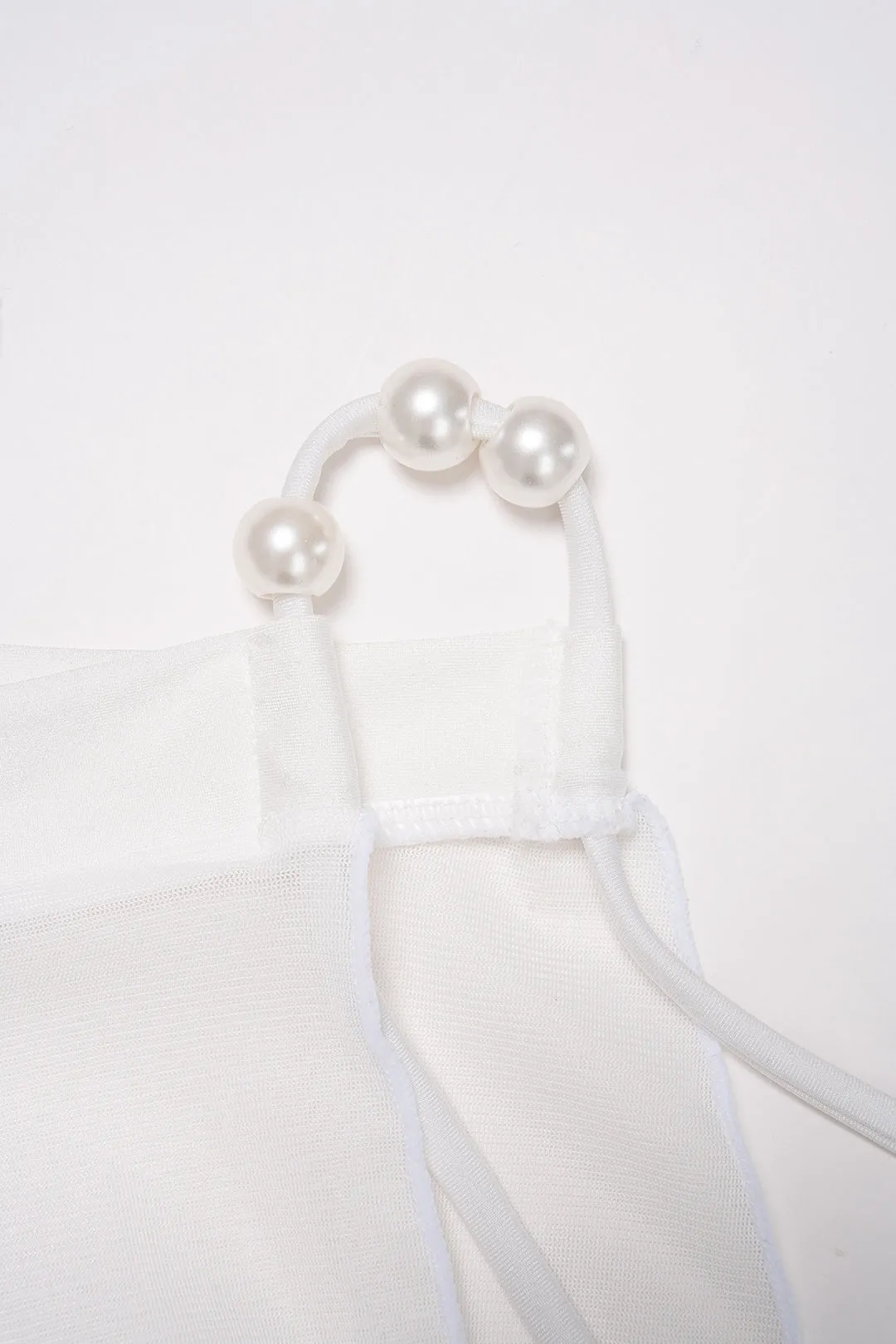 Halter Tie-Up Cut Out Pearl Decor Bikini Set sold by Micas product image thumbnail 5