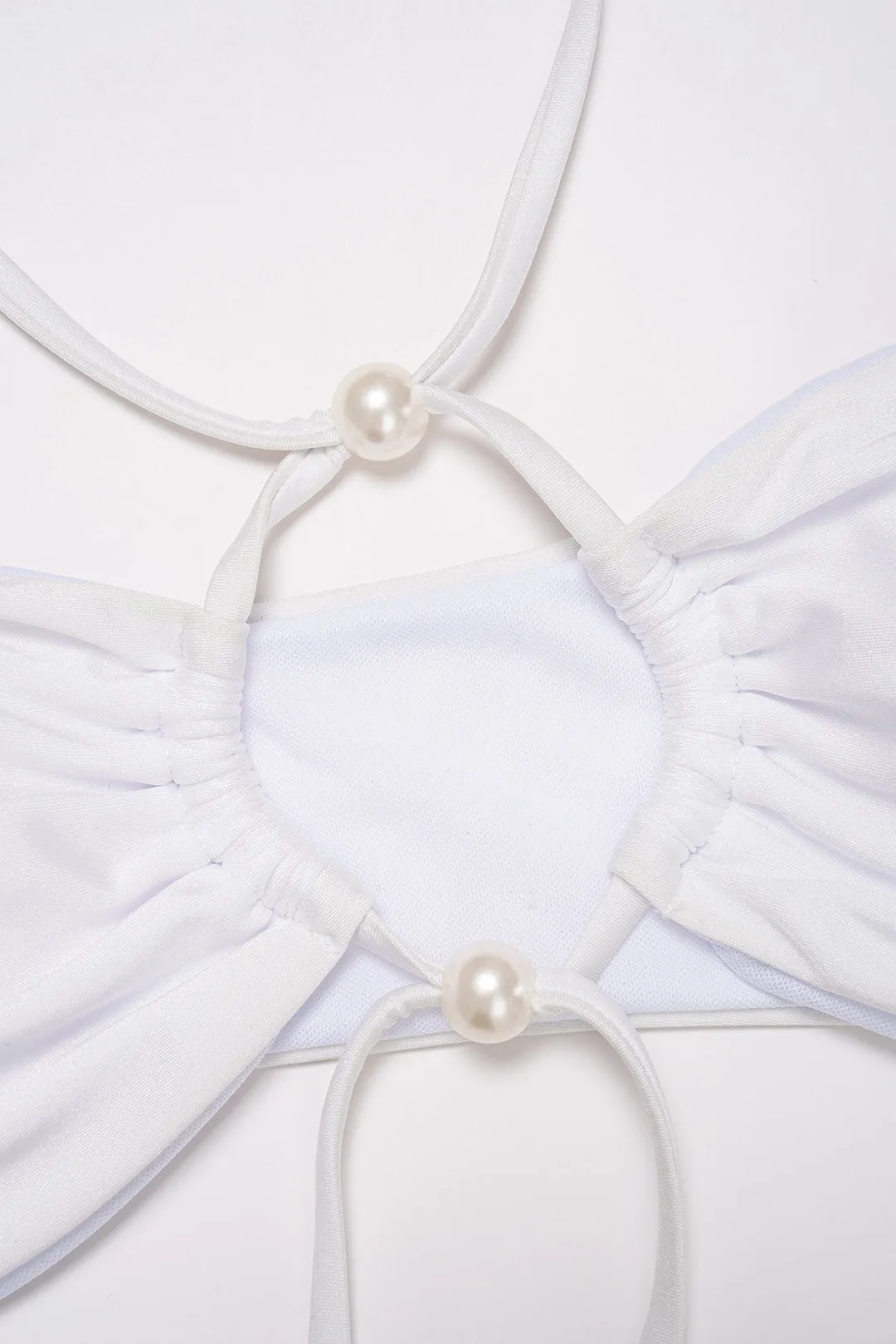 Halter Tie-Up Cut Out Pearl Decor Bikini Set sold by Micas product image thumbnail 4
