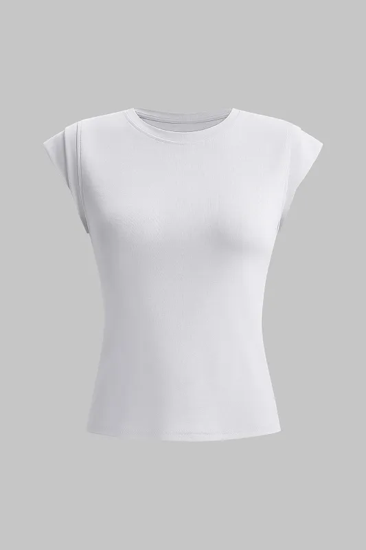 Round Neck Flutter Sleeve T-Shirt sold by Micas