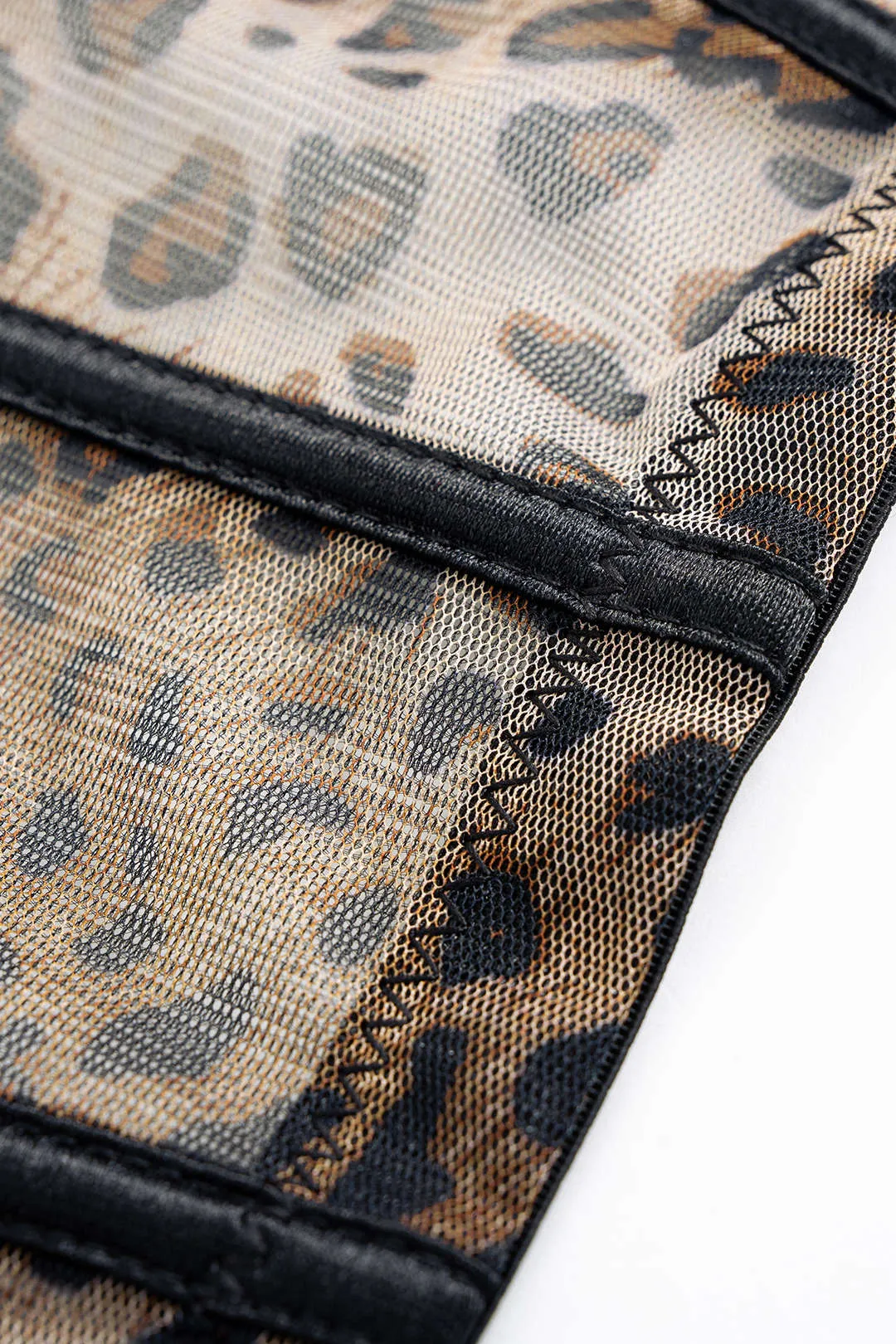 Leopard Print Mesh Hook And Eye Bustier Cami Top sold by Micas product image thumbnail 3