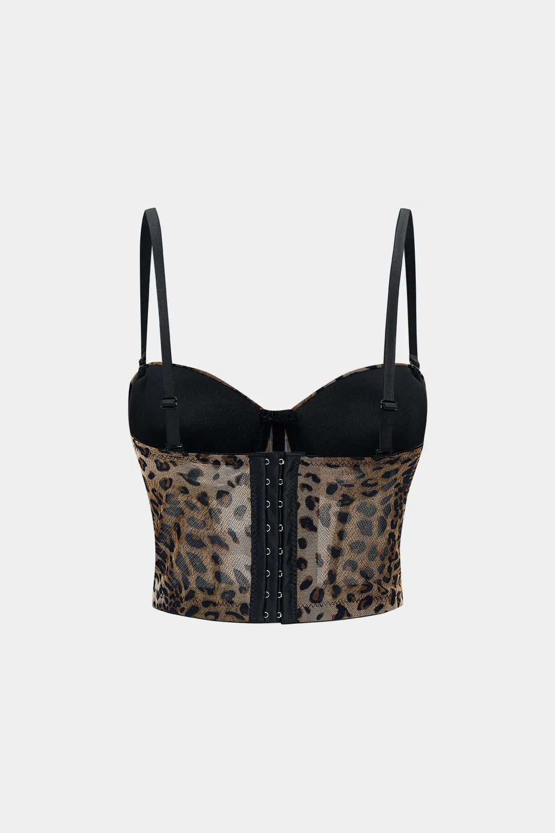 Leopard Print Mesh Hook And Eye Bustier Cami Top sold by Micas product image thumbnail 2