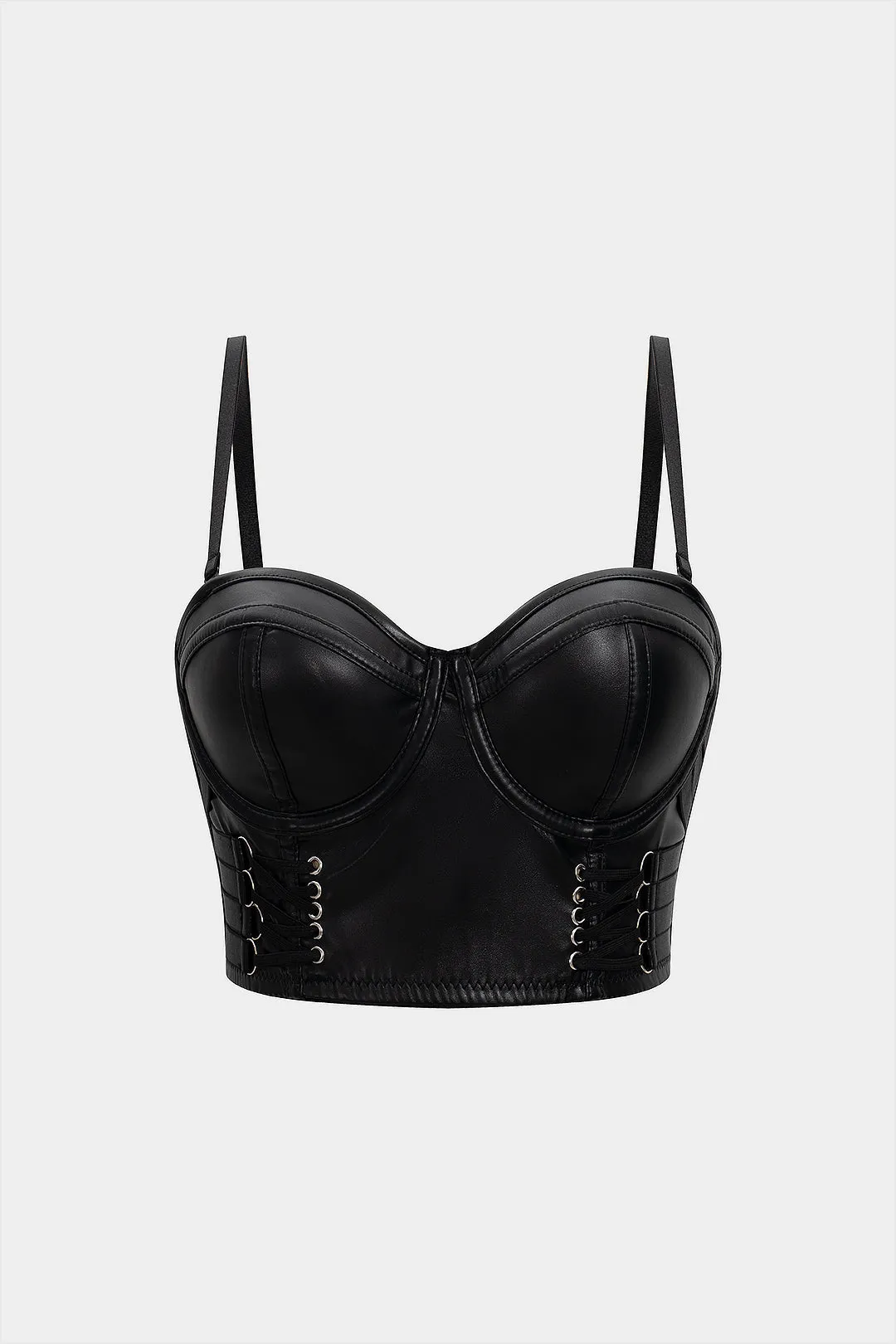 Faux Leather Strap Slip Cami Top sold by Micas