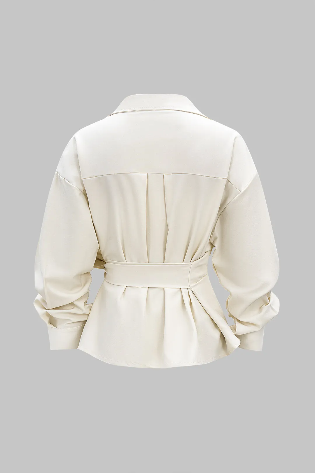 Tie Front Waist-Cinching Long-Sleeve Shirt sold by Micas product image thumbnail 2