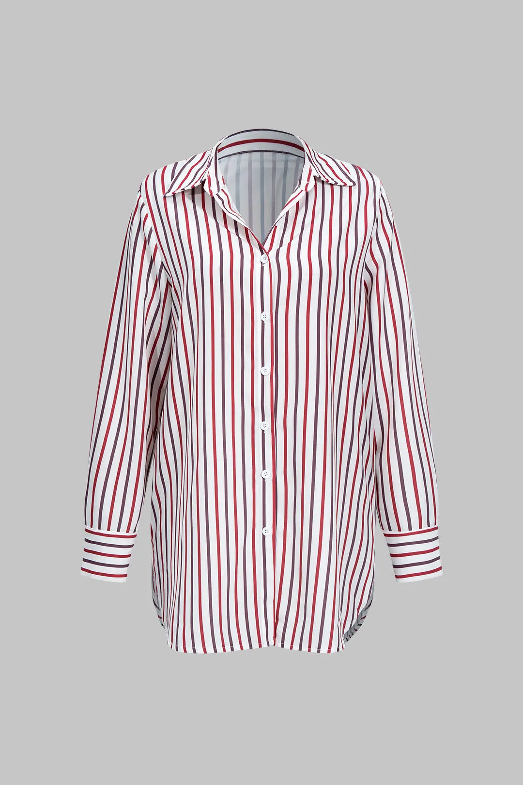 Stripes Print Button Long-Sleeve Shirt sold by Micas product image thumbnail 2
