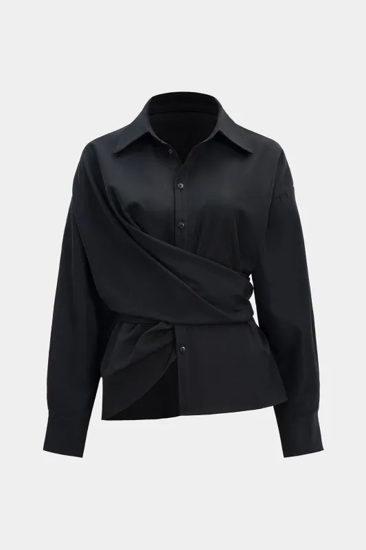 Button Tie-Up Long-Sleeve Shirt sold by Micas