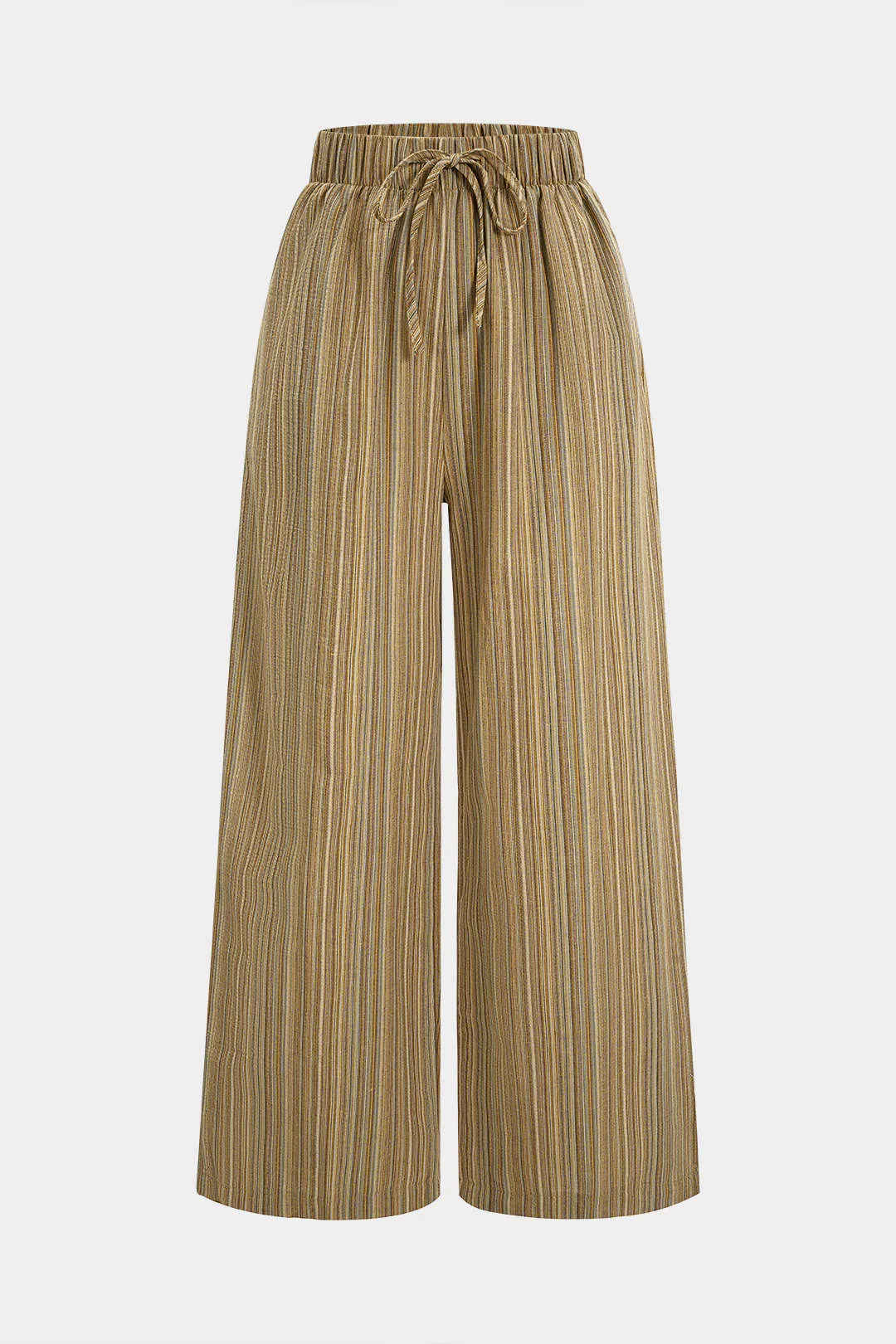 Contrast Stripes Drawstring Wide Leg Pants sold by Micas