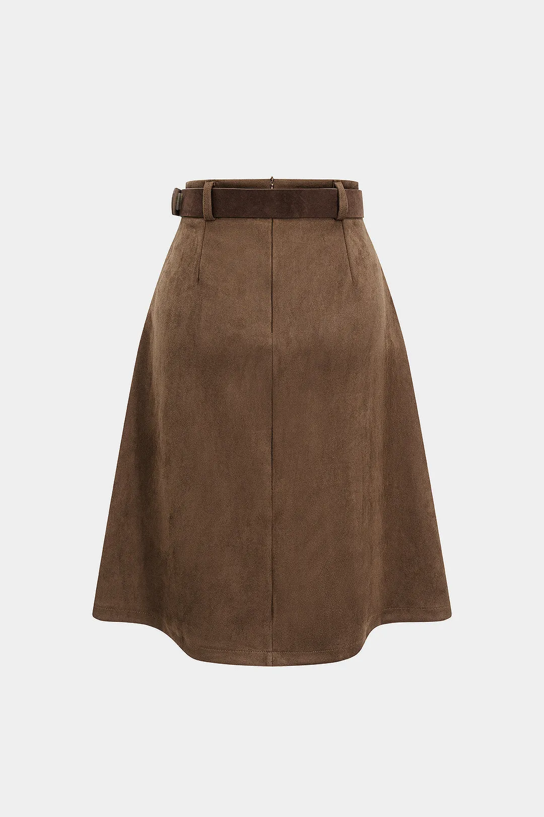 Suede Pleated Belted Skirt sold by Micas product image thumbnail 2