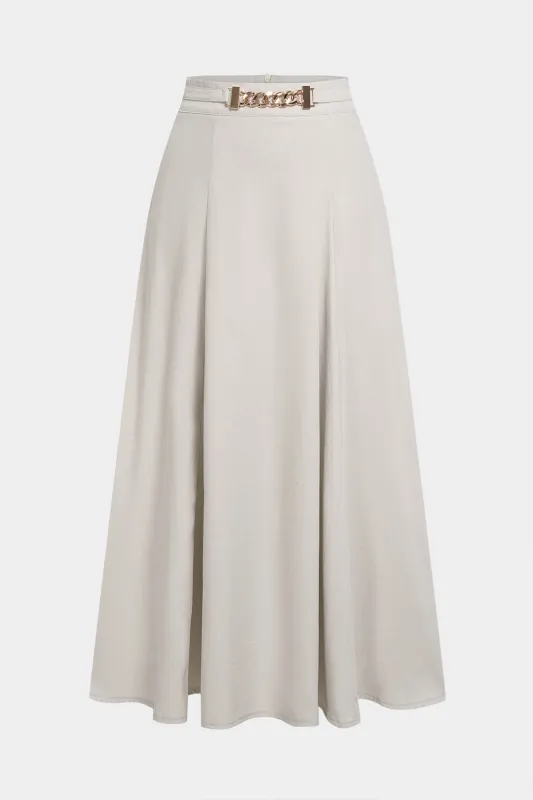 Metallic Decor Zipper High Waist Skirt sold by Micas