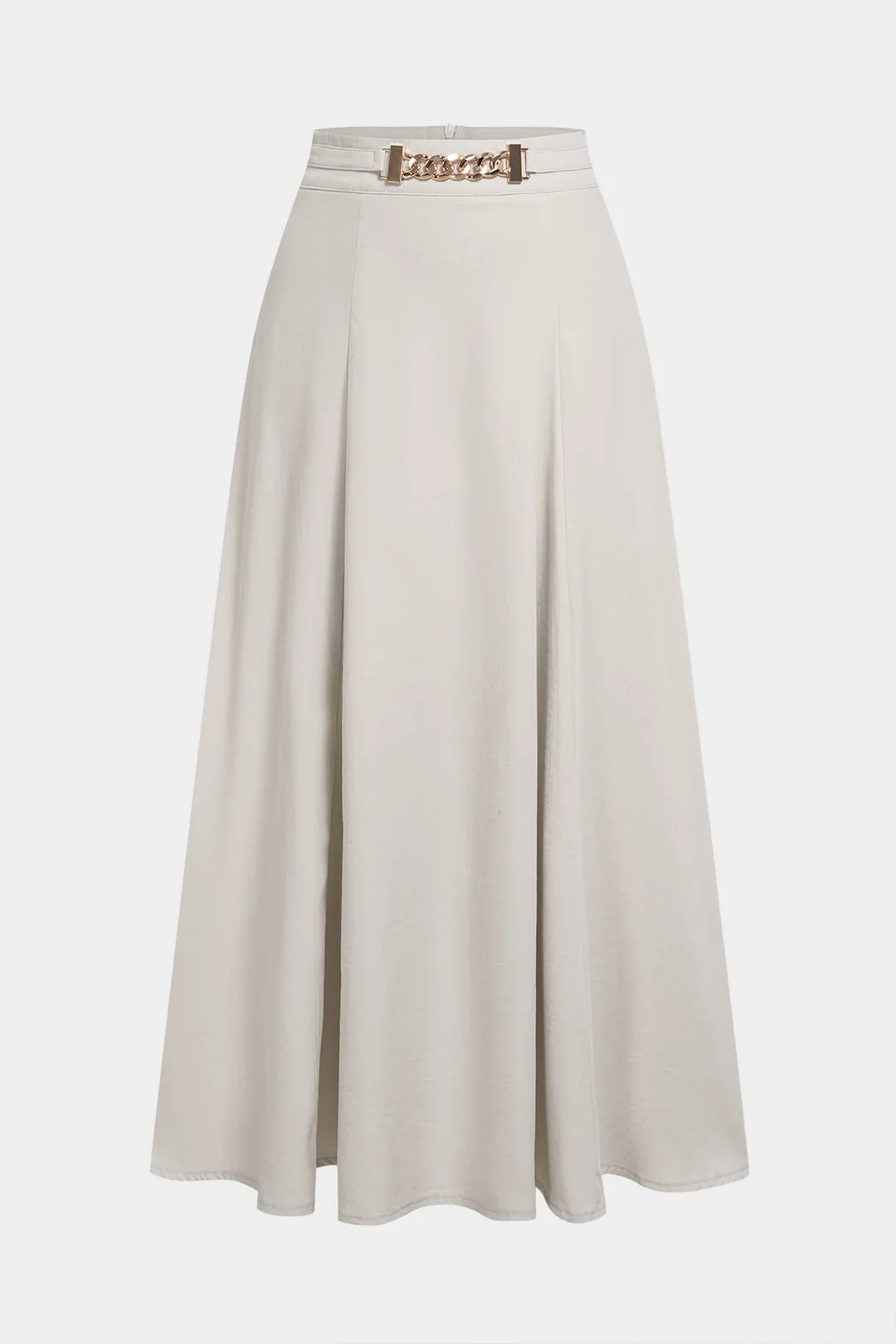 Metallic Decor Zipper High Waist Skirt sold by Micas