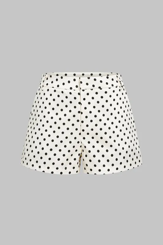 Polka Dots Print High Waist Shorts made by Micas