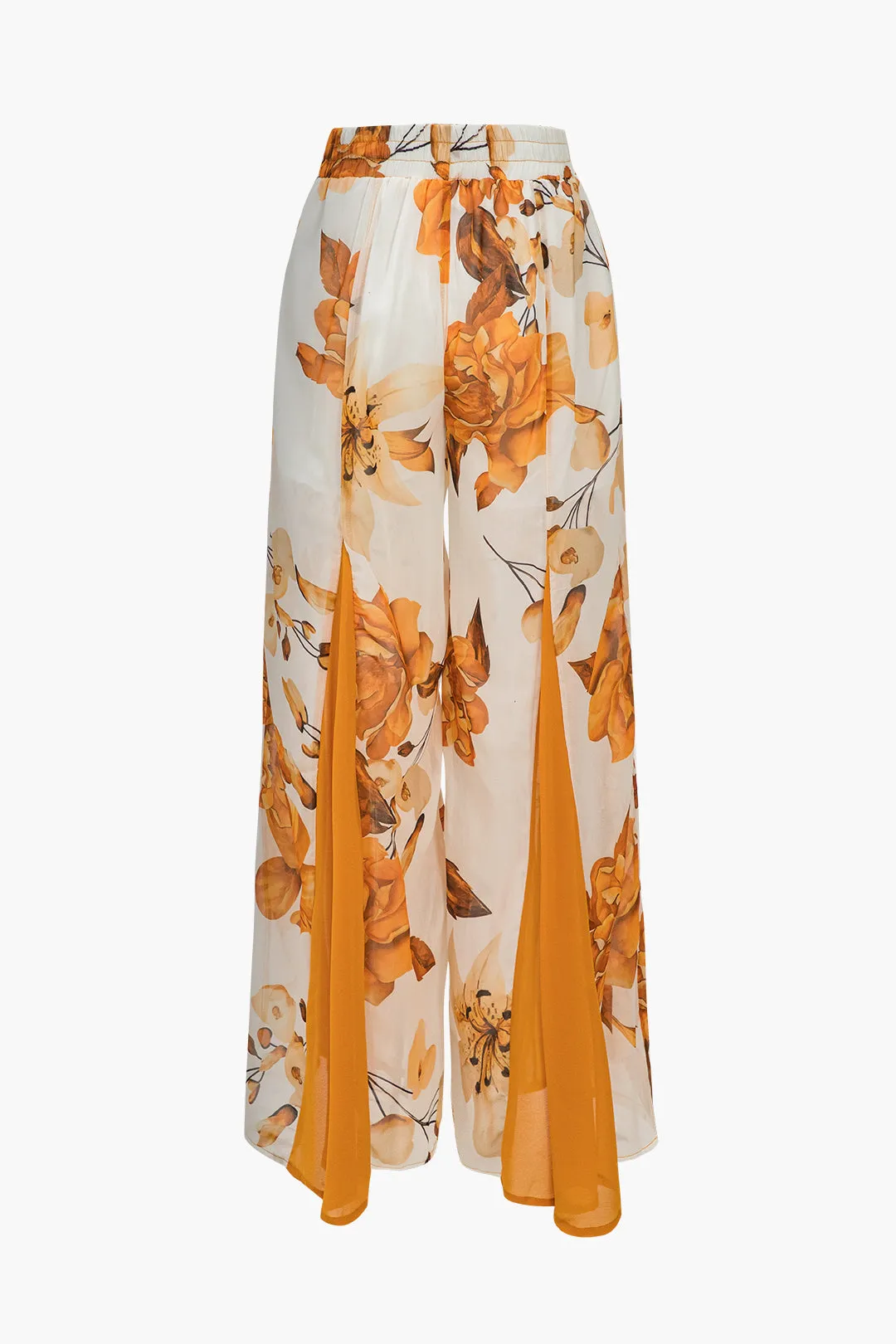 Chiffon Floral Print Pleated Cami Camisole And Wide Leg Pants Set sold by Micas product image thumbnail 5