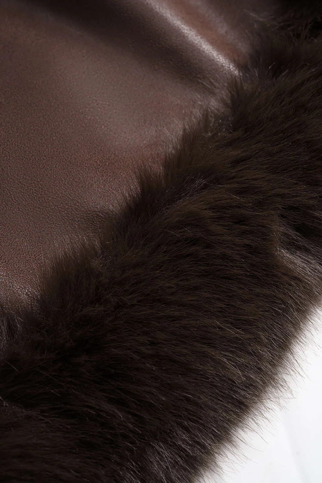 Faux Leather Fur Patchwork Stand Collar Jacket sold by Micas product image thumbnail 5