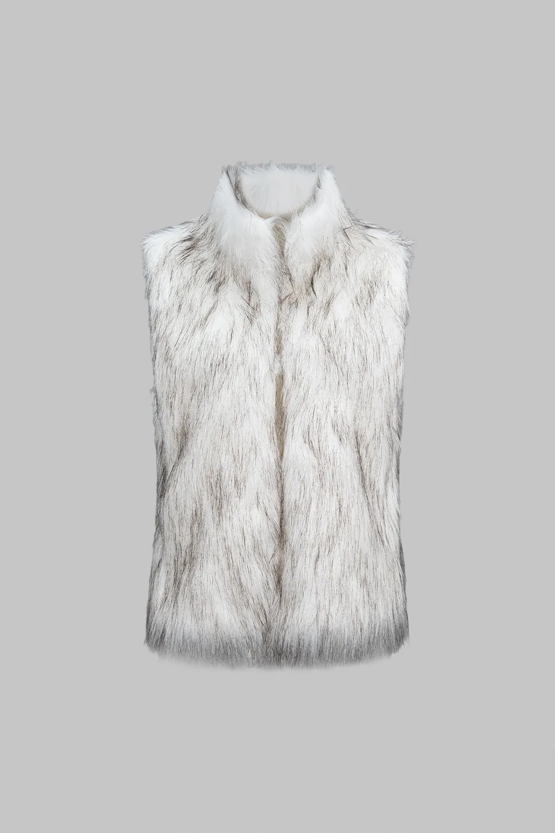 Faux Fur Mock Neck Vest sold by Micas