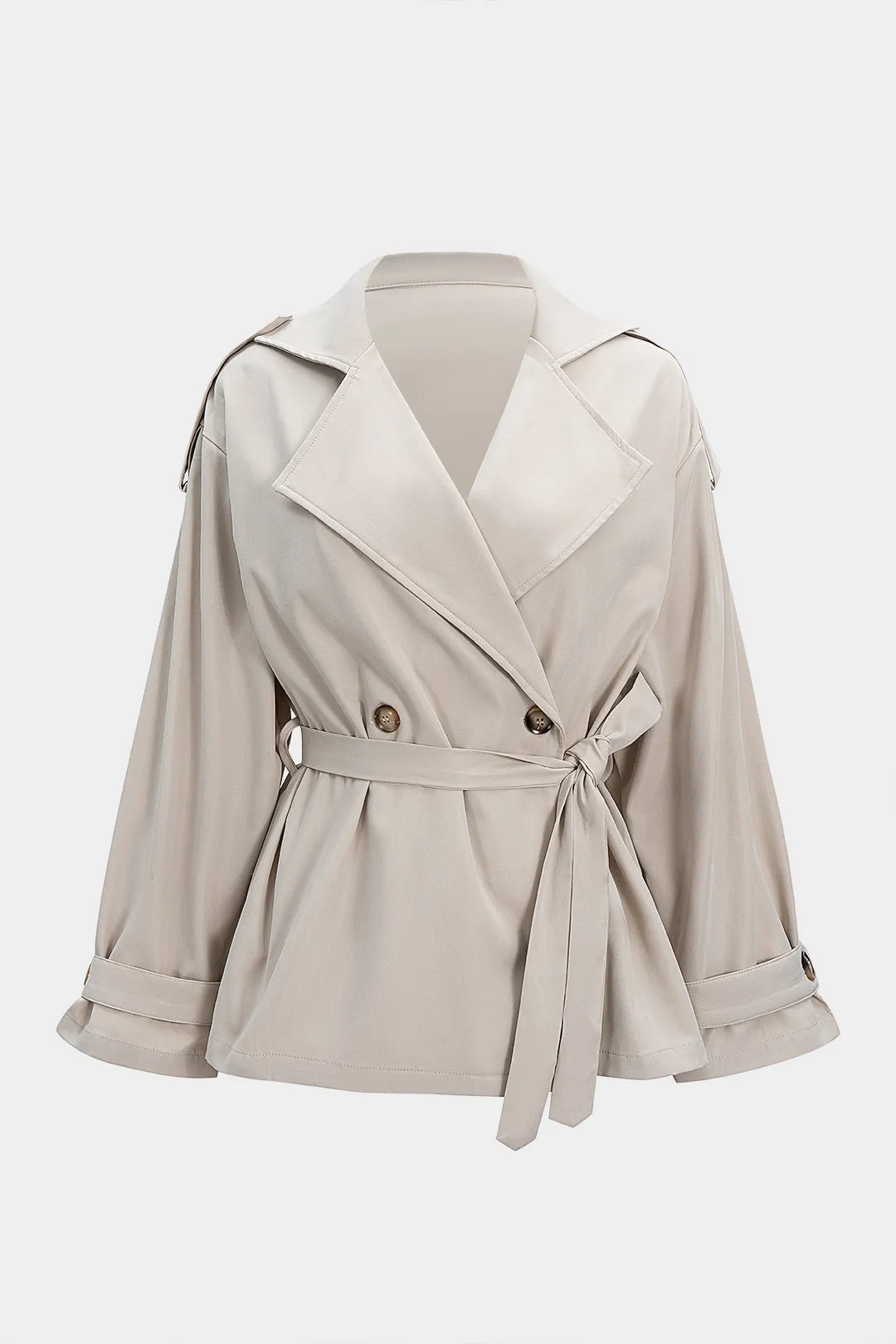Notched Lapel Belted Coat sold by Micas