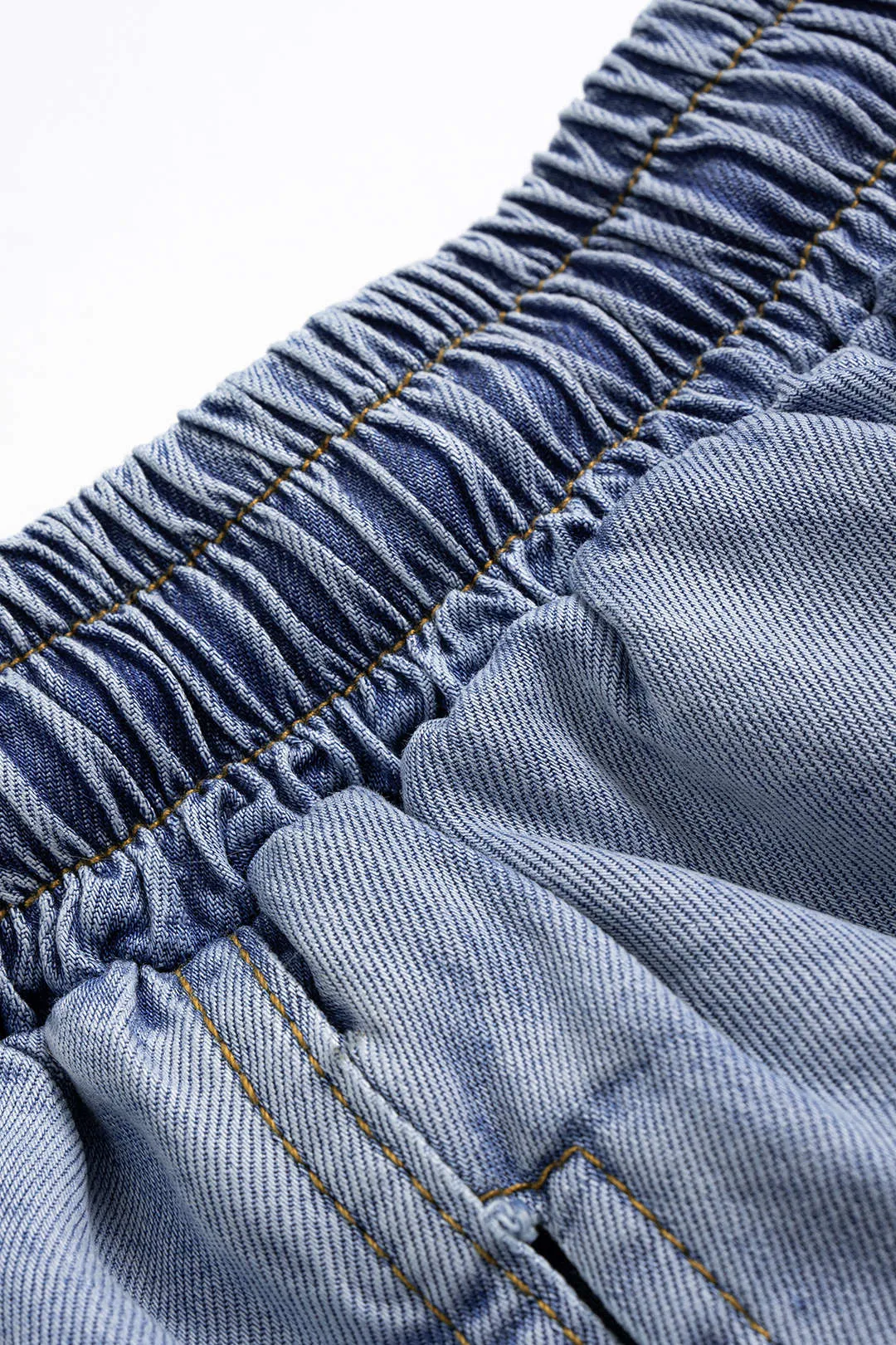 Denim Drawstring Wide Leg Ruched Jeans sold by Micas product image thumbnail 3