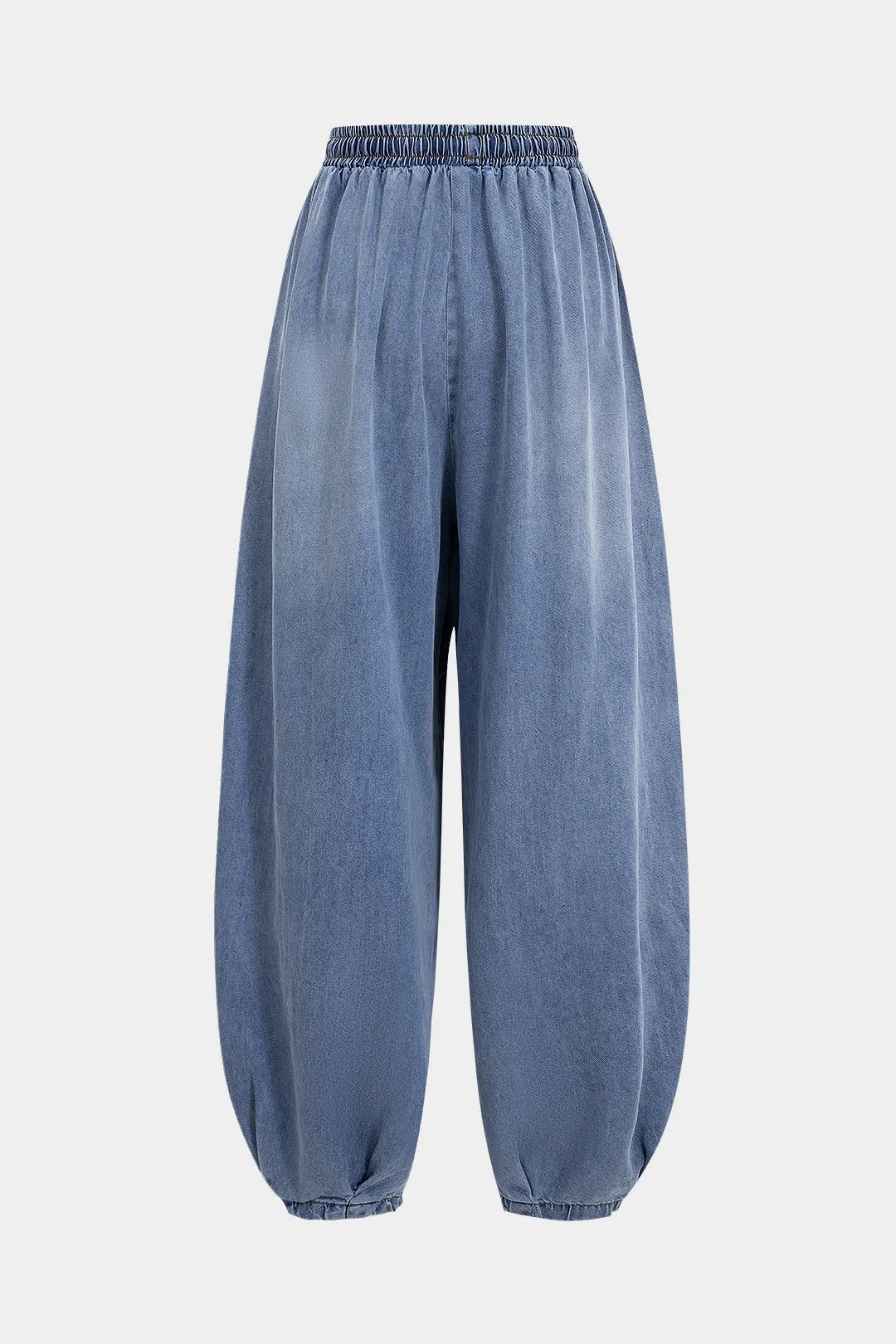 Denim Drawstring Wide Leg Ruched Jeans sold by Micas product image thumbnail 2