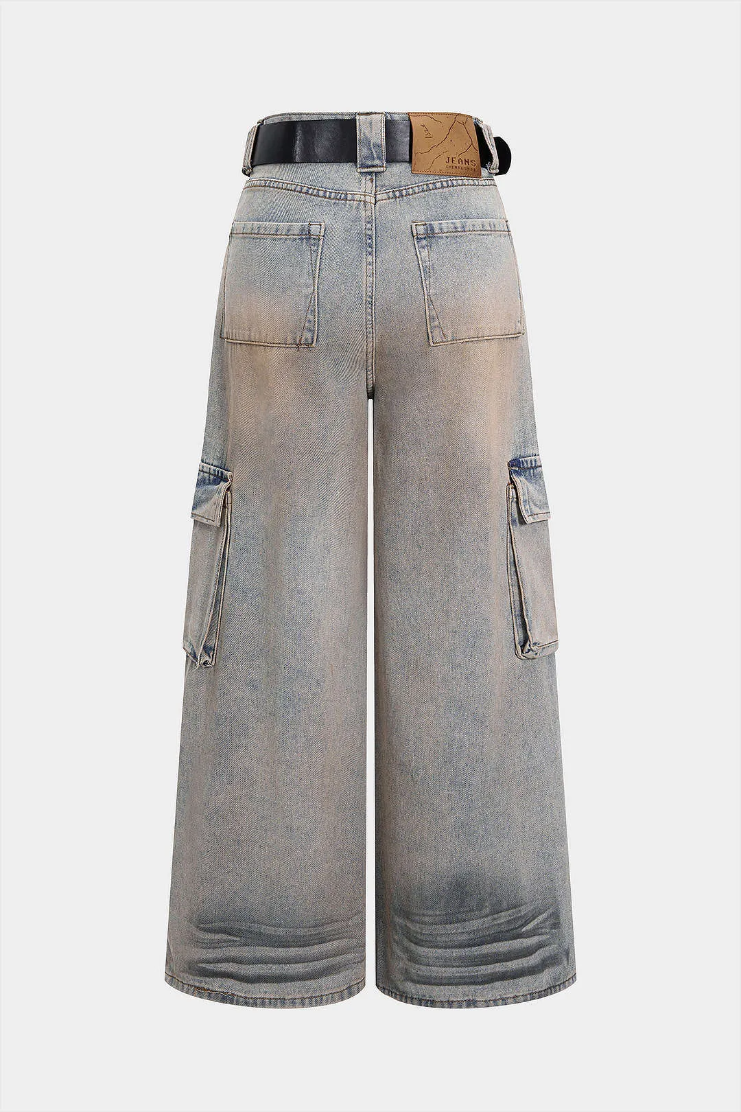 Denim Washed Belted Jeans sold by Micas product image thumbnail 2