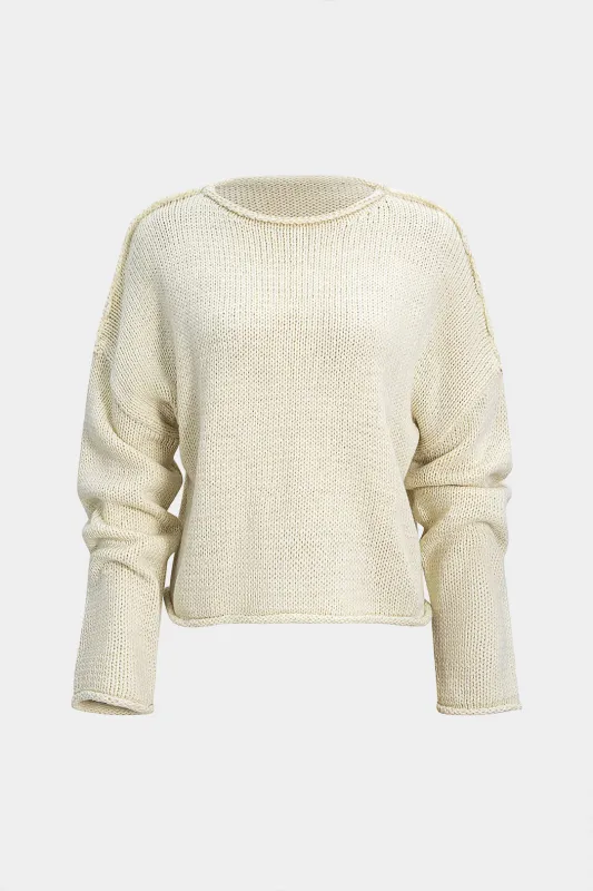 Sweater Round Neck Long-Sleeve Top sold by Micas