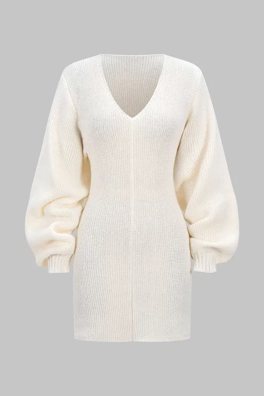 V-Neck Batwing Long Sleeve Dress sold by Micas