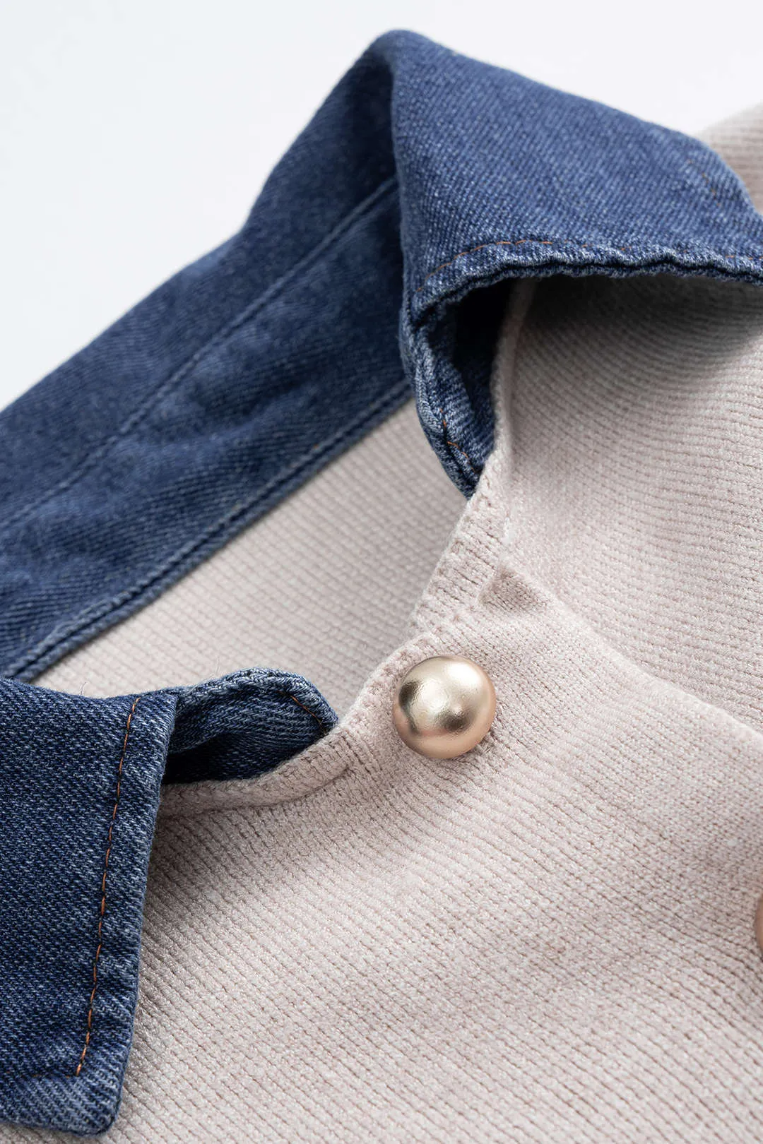 Knit Patchwork Button Cardigan And Ribbed Sleeveless Dress Set sold by Micas product image thumbnail 4