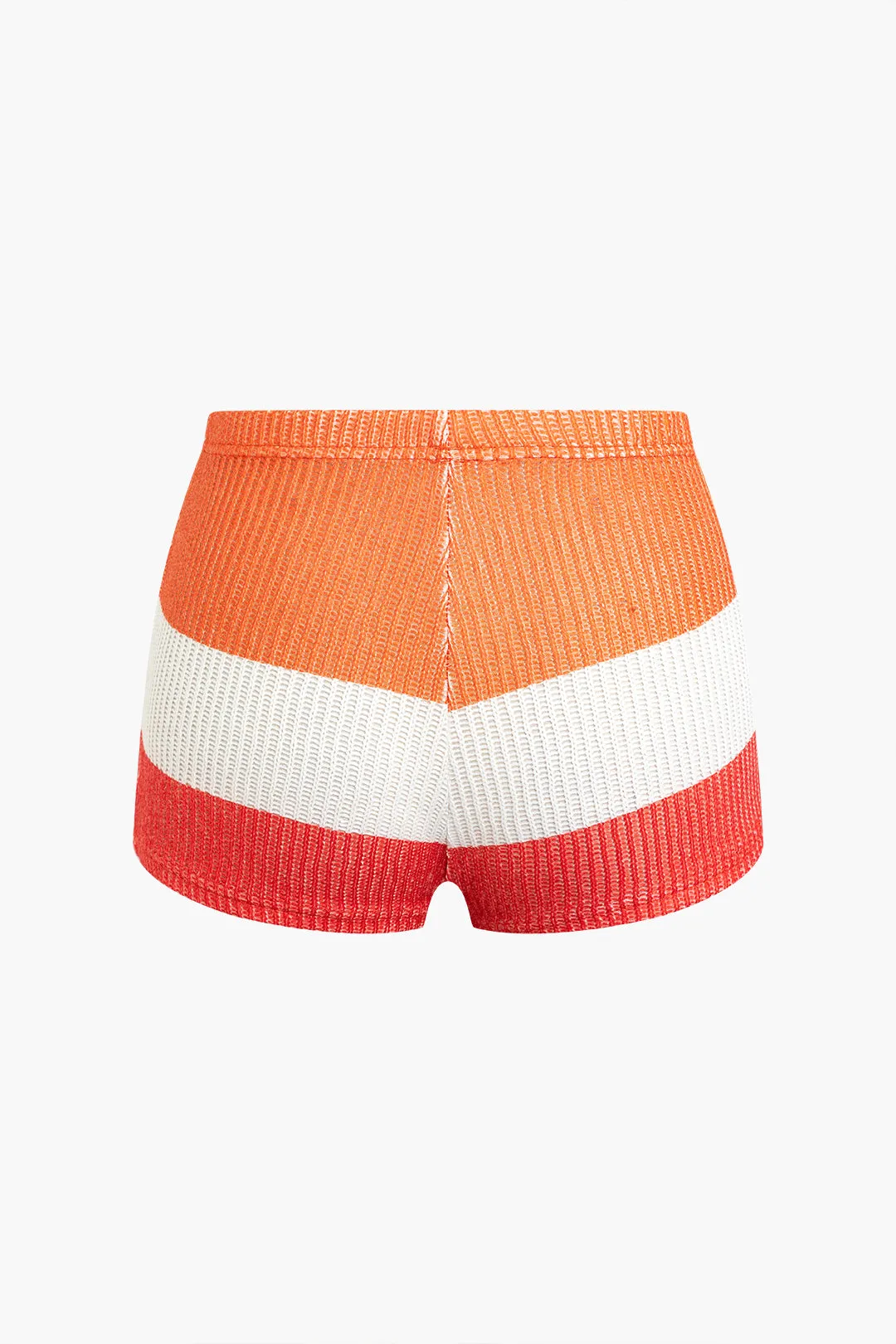 Knit Contrast Halter Neck Tie-Up Cami Top And Shorts Set sold by Micas product image thumbnail 5