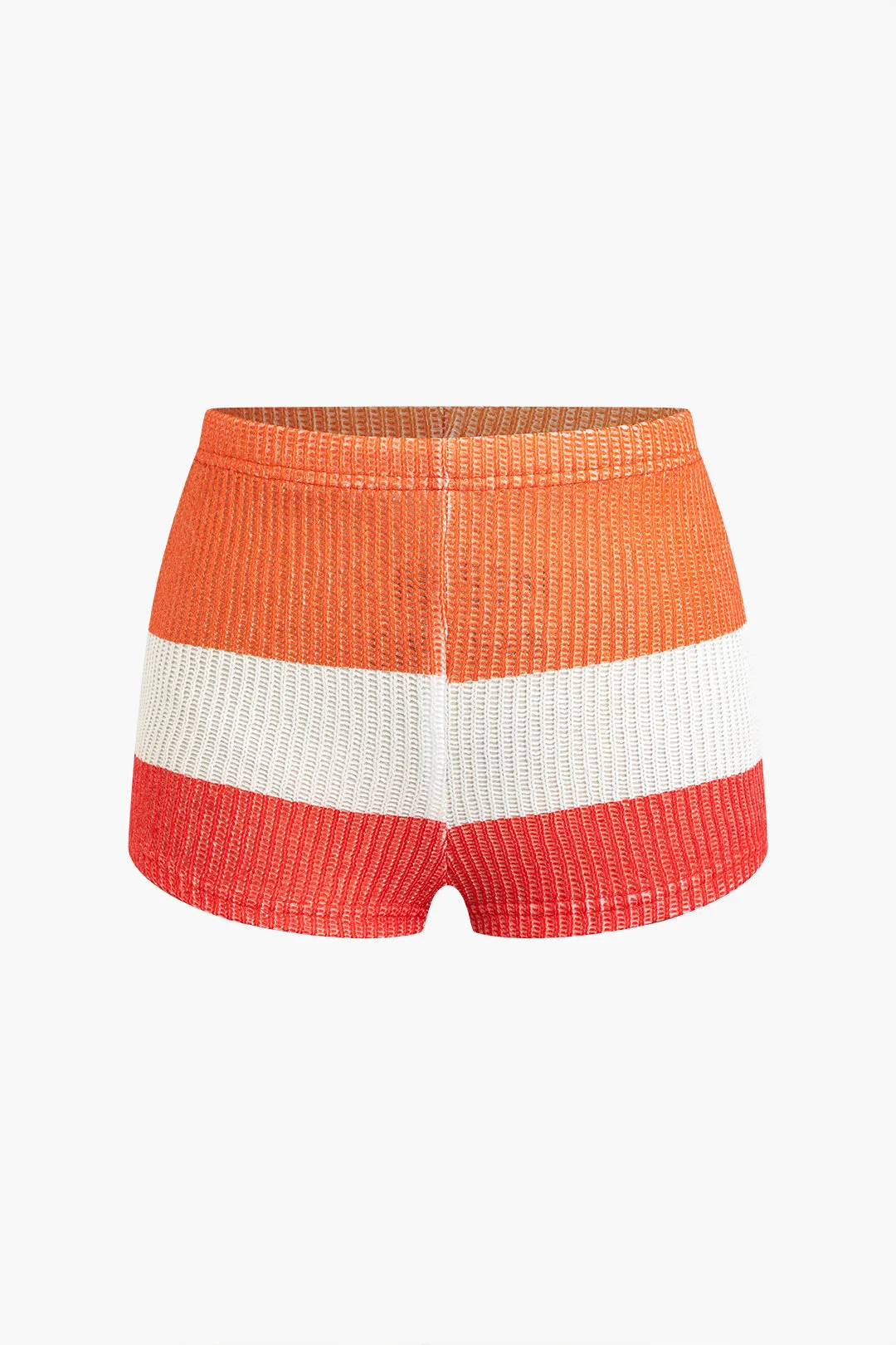 Knit Contrast Halter Neck Tie-Up Cami Top And Shorts Set sold by Micas product image thumbnail 4